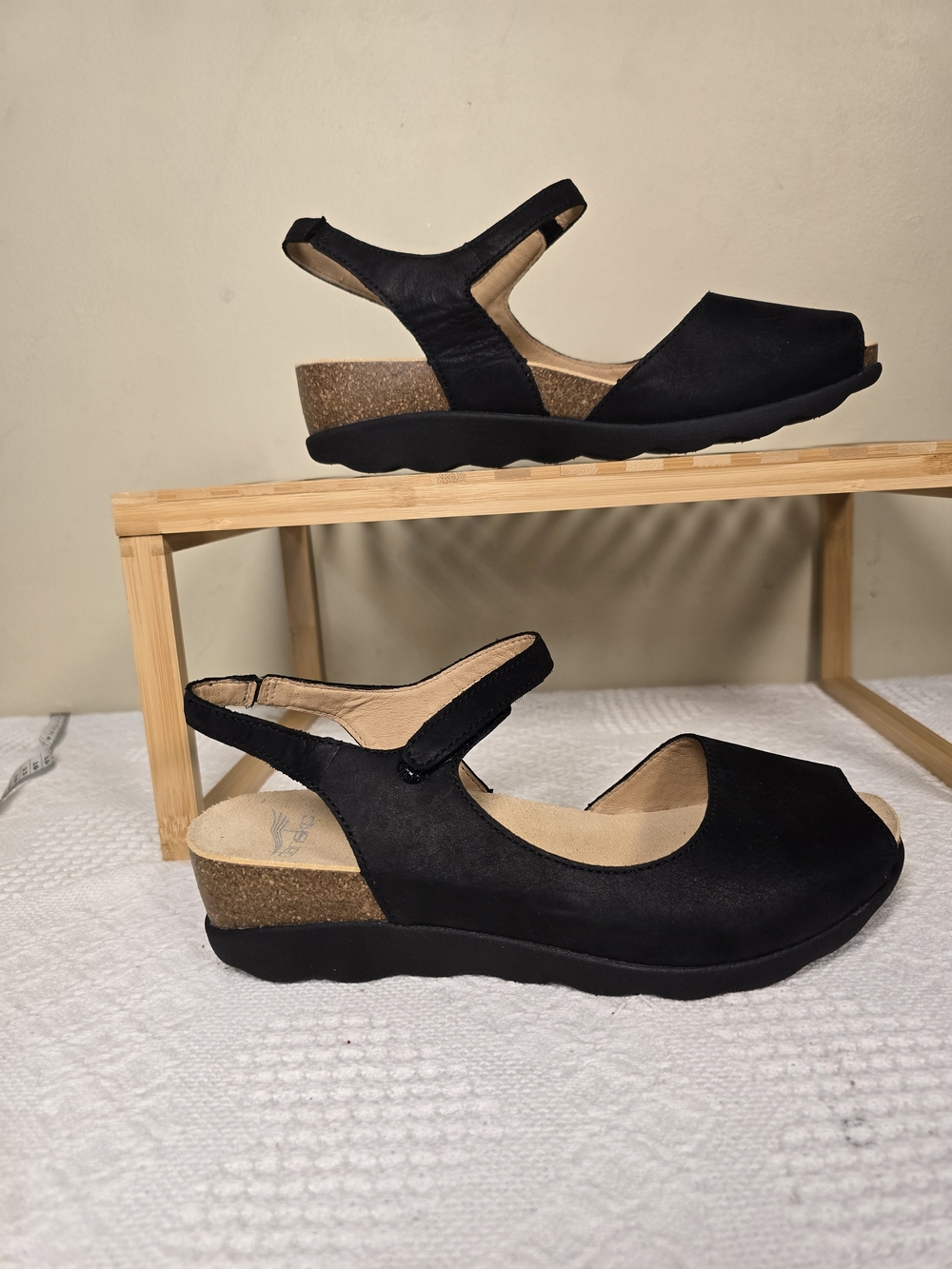 Dansko Black Suede Comfort Wedge Sandals Size 10 EU 40 NWOT - Picture 9 of 16